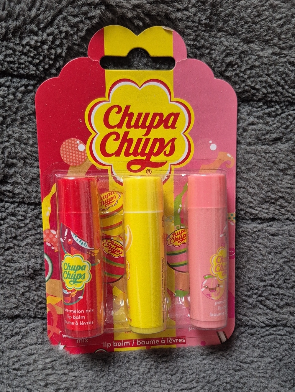 Chupa Chubs Watermelon Mix, Lemon Sorbet, & Peach Pulp 3 Pack Of Lip Balms, New